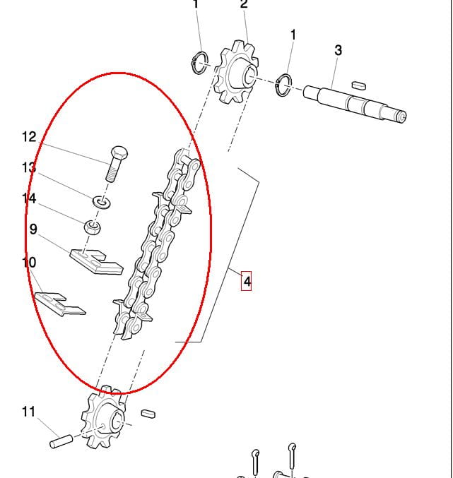 ЗЕРНИСТАЯ ЛОПАСТНАЯ ЦЕПЬ NEW HOLLAND CASE 84015232