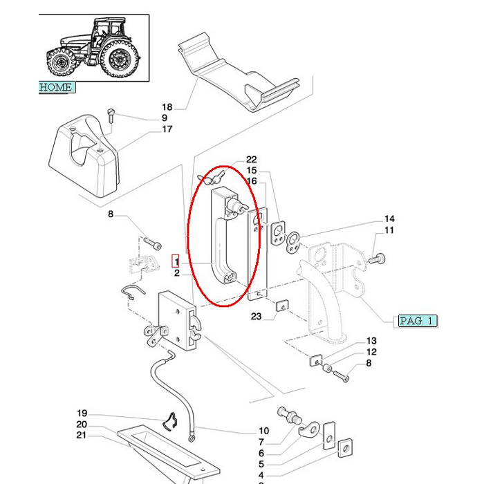 KLAMKA DRZWI New Holland CASE 82019604