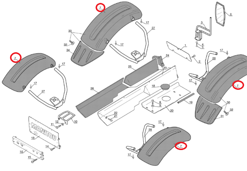 КРЫЛО MANITOU MT MLT 52502800 KPL 4 ШТ. ОРИГИНАЛ