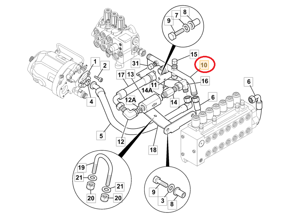 Разделительная трубка JCB 3CX 4CX 128 / C5387