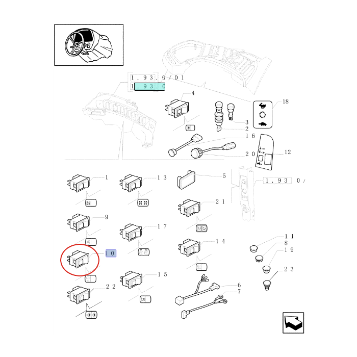 ВЫКЛЮЧАТЕЛЬ СВЕТА LH MOUNT NEW HOLLAND CASE STEYR 84203484-82037365