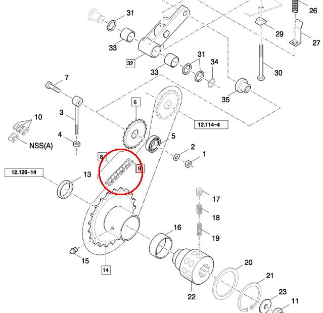 ЦЕПЬ ПРИВОДА ЧЕРВЯ HEDERA 84026867