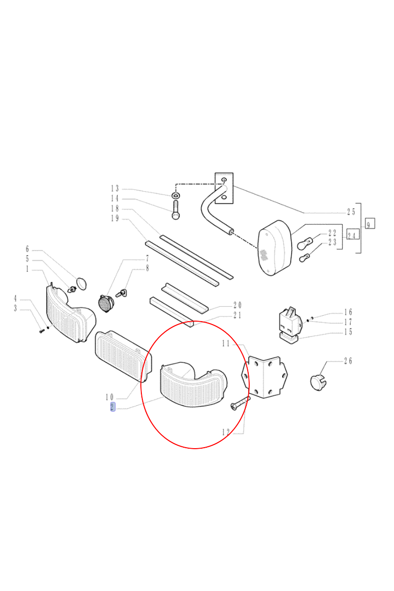 ПЕРЕДНЯЯ ФОНАРЬ ДЛЯ ТРАКТОРА CASE CNH 87455684