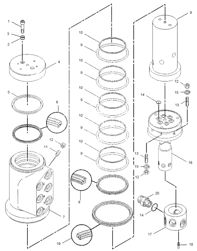 KPL уплотнения колонны вращения крепление CAT M316 2922771
