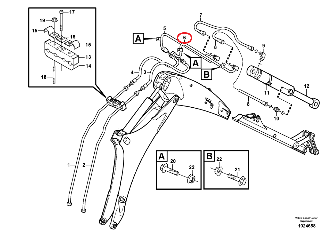 ГИДРАВЛИЧЕСКАЯ ТРУБКА VOLVO BL60 BL70 BL71 11886480