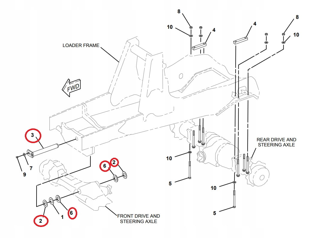 ШТИФТ ПОДВЕСКИ МОСТА CAT 428D2 E ПОЛНЫЙ КОМПЛЕКТ