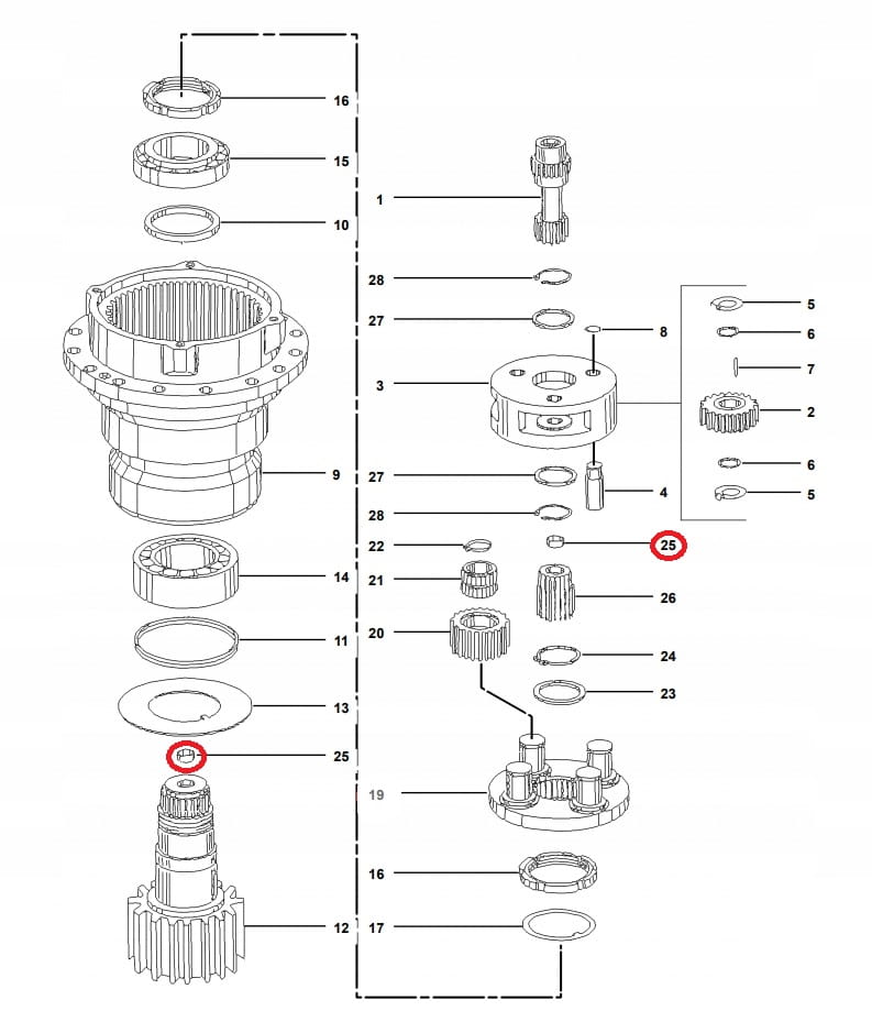 Подшипник поворотного стола CAT M312 M313C M313D 1218088