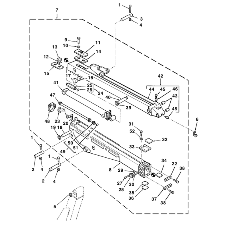 КОМПЛЕКТ НАПРАВЛЯЮЩИХ РЫЧАГА ВЫДВИЖЕНИЯ TEREX FERMEC 760 820 860 960