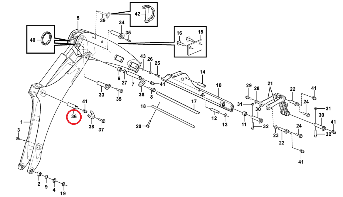 ШТЫРЬ ЗАДНЕЙ СТРЕЛЫ VOLVO BL71B BL61B