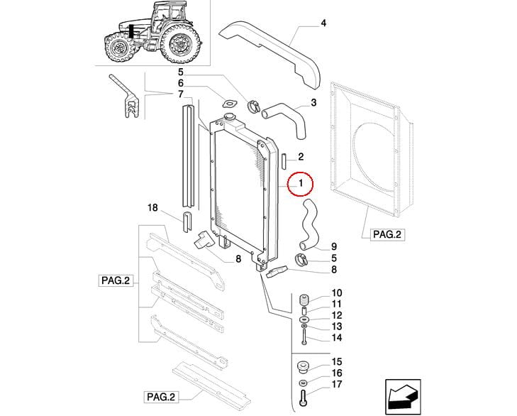 ОХЛАДИТЕЛЬ ВОДЫ NEW HOLLAND 82008037-82013306