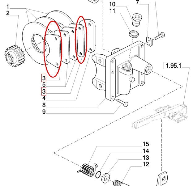 KLOCEK HAMULCOWY NEW HOLLAND CASE 5158941 - 5158120