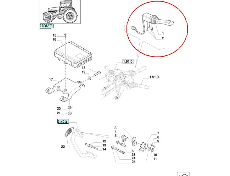 РЫЧАГ НАПРАВЛЕНИЯ СПЕРЕДИ-СЗАДИ NEW HOLLAND 87558852 - 84244148 - 48111806