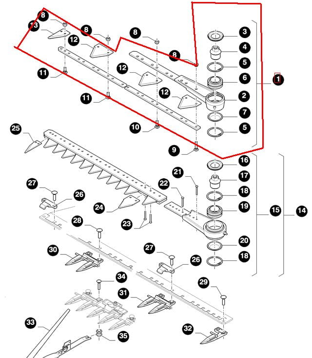 НОЖЕВАЯ ПЛАНКА 6 М ДЛЯ ВИНТОВ NEW HOLLAND CASE 84433815