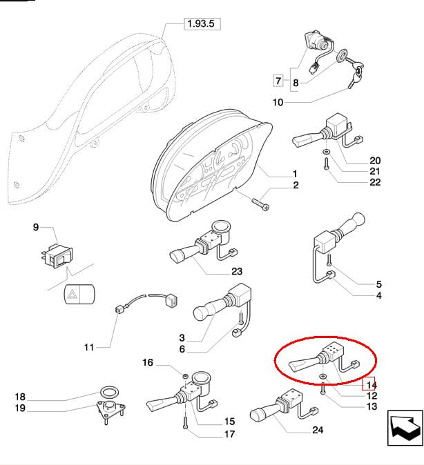 РЫЧАГ ИЗМЕНЕНИЯ НАПРАВЛЕНИЯ ДВИЖЕНИЯ NEW HOLLAND CASE 87471810 - 87664528 - 87709221