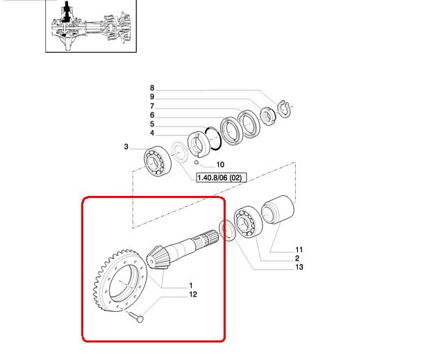 ВАЛ С АТАКУЮЩИМ КОЛЕСОМ 10/34 NEW HOLLAND CASE 5146255