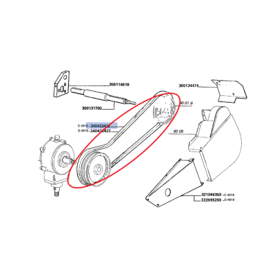 РЕМЕНЬ ПРИВОДА КОСЫ HEDERA LAVERDA NEW HOLLAND 340433422