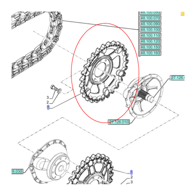 ЦЕПНОЙ ПРИВОД NEW HOLLAND CNH 5153633-27 ЗУБЬЕВ
