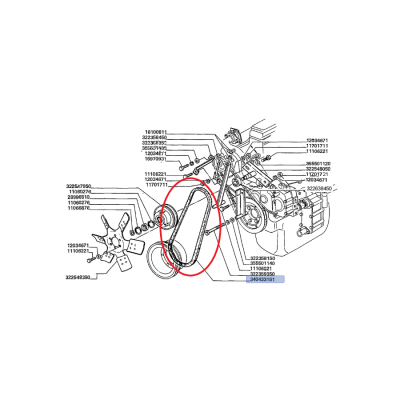 РЕМЕНЬ ПРИВОДА ГИДРАВЛИЧЕСКОГО НАСОСА LAVERDA NEW HOLLAND 340433151
