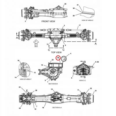 Комплект крепления моста к раме CAT 428d2 428E (9 Эл.) — фото 3