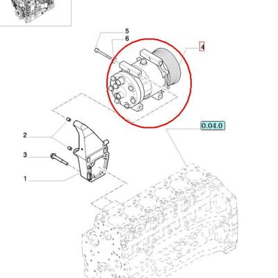 КОМПРЕССОР КОНДИЦИОНЕРА NEW HOLLAND CASE STEYR 48033716 - 87300121 - 87709773