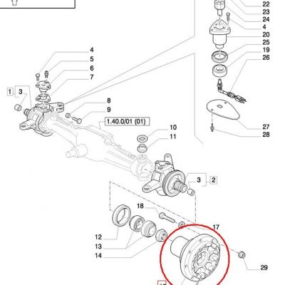 СТУПИЦА ПЕРЕДНЕГО КОЛЕСА NEW HOLLAND CASE STEYR 87341362