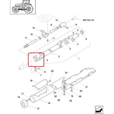 ПОПЕРЕЧНЫЙ ВАЛ ПЕРЕДНЕГО ПРИВОДА NEW HOLLAND CASE STEYR 87530319 - 86505534 - 85807037 - 393231A1-84355325 — фото 3