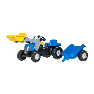 ДЕТСКИЙ ПЕДАЛЬНЫЙ ТРАКТОР NEW HOLLAND С ПРИЦЕПОМ И ПОГРУЗЧИКОМ ROLLY TOYS 023929