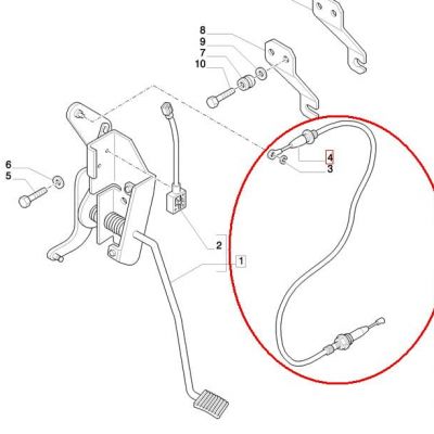 НОЖНОЙ ГАЗОВЫЙ ТРОС NEW HOLLAND CASE STEYR 84281866
