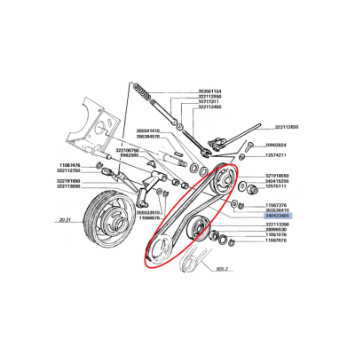 РЕМЕНЬ СЕПАРАТОРА LAVERDA NEW HOLLAND 340433405