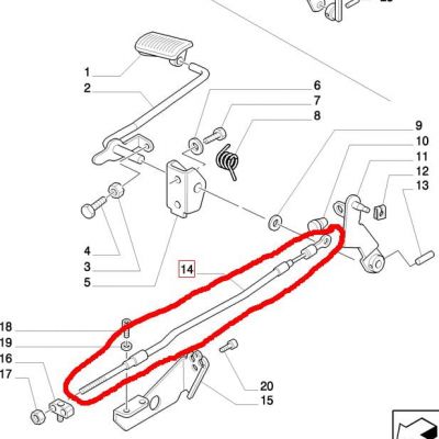 НОЖНОЙ ГАЗОВЫЙ ТРОС NEW HOLLAND CASE 5183835