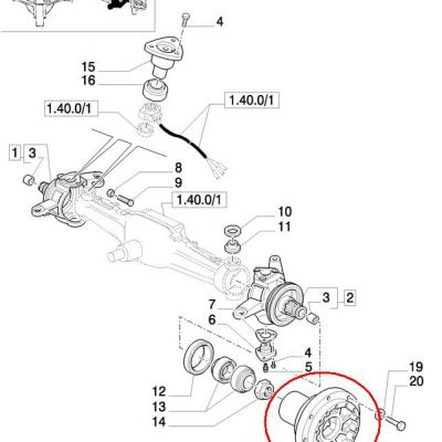 СТУПИЦА ПЕРЕДНЕГО КОЛЕСА NEW HOLLAND CASE STEYR 87341364 - 5156065 - 87543151 - 47924204