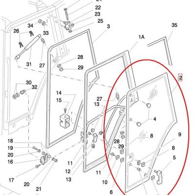 СТЕКЛО ЛЕВОЙ ДВЕРИ NEW HOLLAND 81871242-E9NN94032N18BB