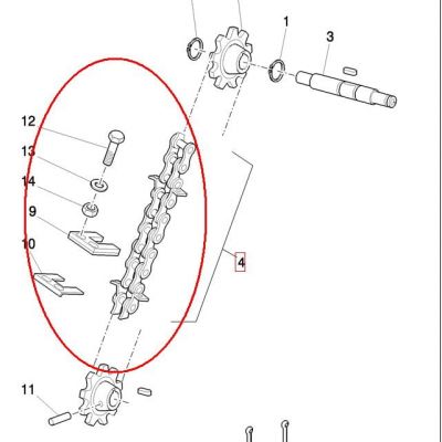 ЗЕРНИСТАЯ ЛОПАСТНАЯ ЦЕПЬ NEW HOLLAND CASE 84015232