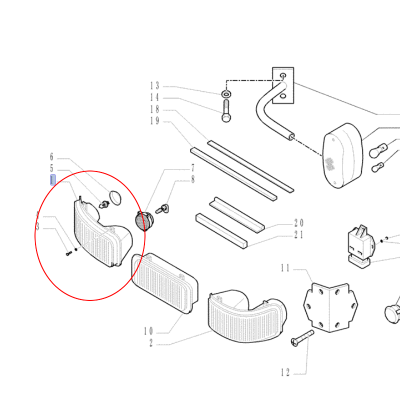 ЛАМПА ПЕРЕДНЯЯ ПРАВАЯ CASE CNH 87455685