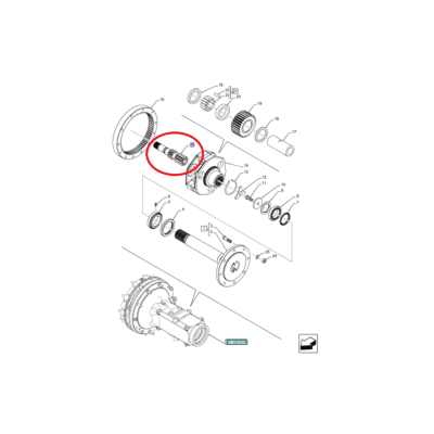 Вал заднего моста 294mm New Holland CNH 47523091