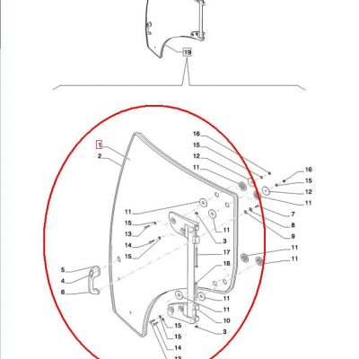 СТЕКЛО ЛЕВОЙ ДВЕРИ NEW HOLLAND CASE STEYR 87560786 - 87528171 - 82027357