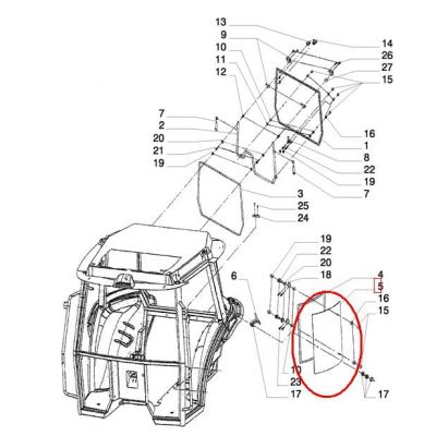 БОКОВОЕ СТЕКЛО СПРАВА NEW HOLLAND CASE 5089556