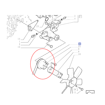 ШКИВ ВОДЯНОГО НАСОСА NEW HOLLAND CASE CNH 9975743