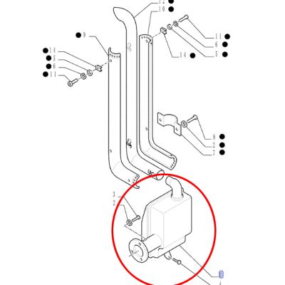 ГЛУШИТЕЛЬ II С ФОРСАЖЕМ ВЫХЛОПНЫХ ГАЗОВ NEW HOLLAND CASE CNH 47130396