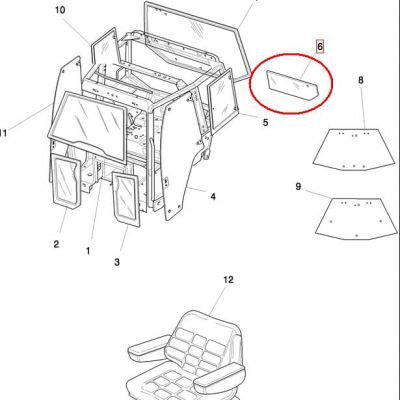 ЗАДНЕЕ НИЖНЕЕ СТЕКЛО NEW HOLLAND CASE 82000485