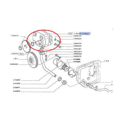 Помпа для моторного масла New Holland CNH 5135305