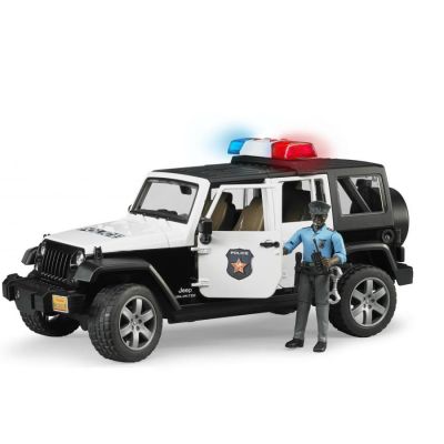 Полицейский Jeep Wrangler с фигуркой полицейского и свето-звуковым модулем Bruder 02527