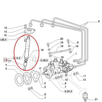 НАКОНЕЧНИК ИНЖЕКТОРА NEW HOLLAND CASE 504054021 - 504051747
