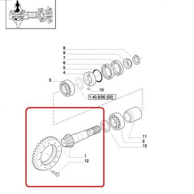 ВАЛ С АТАКУЮЩИМ КОЛЕСОМ 10/34 NEW HOLLAND CASE 5146255