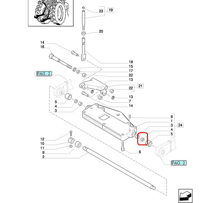 ПРОКЛАДКА НИЖНЕЙ ТЯГИ NEW HOLLAND CASE STEYR 47124792 - 47129342