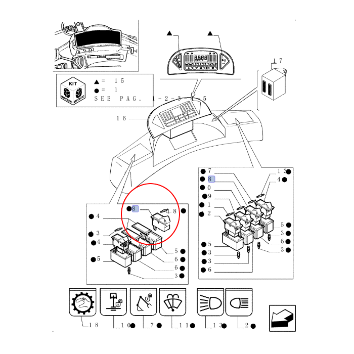 ДВОЙНОЙ ПЕРЕКЛЮЧАТЕЛЬ NEW HOLLAND 85804158