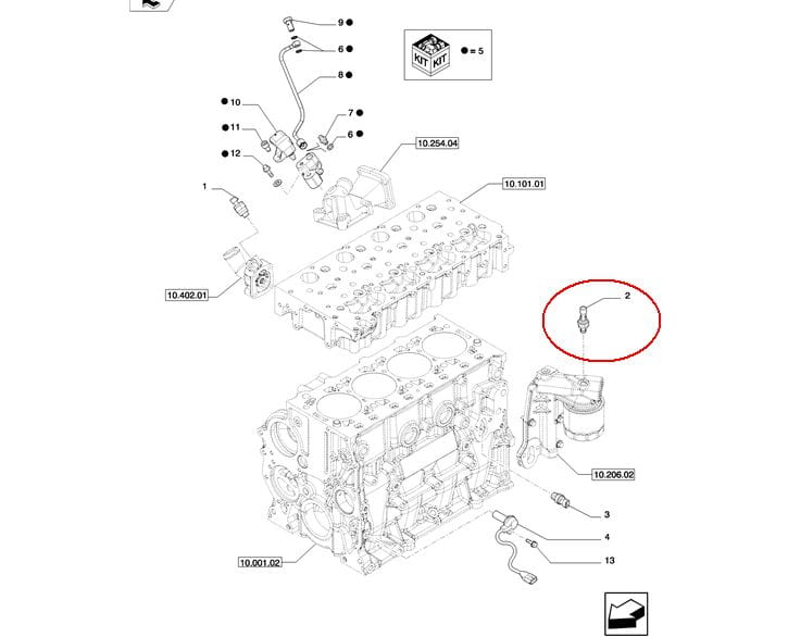 ДАТЧИК ДАВЛЕНИЯ МОТОРНОГО МАСЛА NEW HOLLAND CASE STEYR 2852889 - 504084983