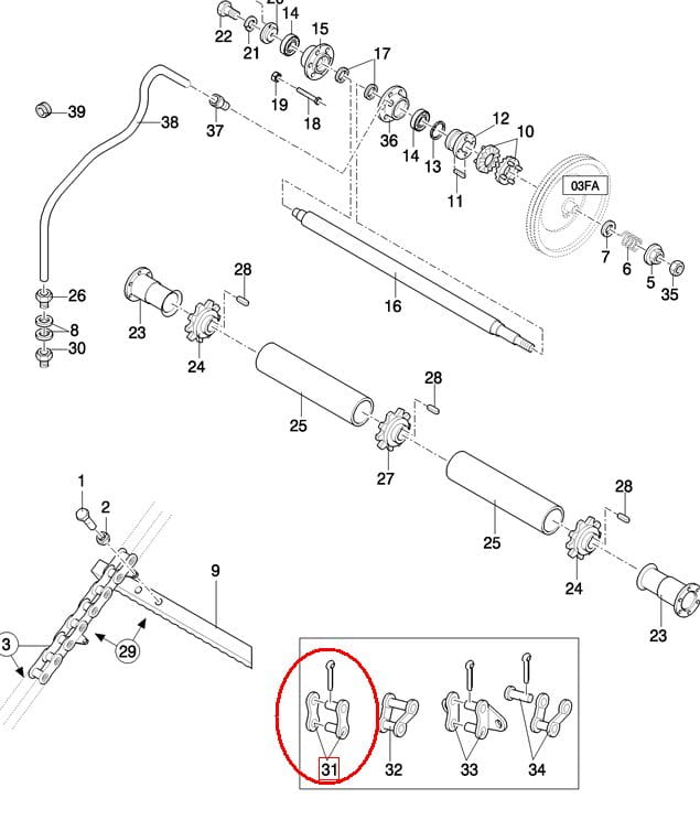 ВНУТРЕННЯЯ ССЫЛКА NEW HOLLAND CASE 80043278 - 86595253