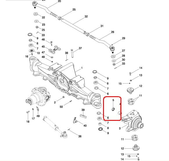 ПРОКЛАДКА ВАЛА СО СТОРОНЫ STYLE NEW HOLLAND CASE 128647A1