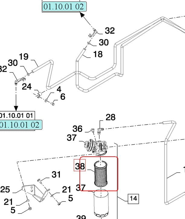 ТОПЛИВНЫЙ ФИЛЬТР NEW HOLLAND CASE 84309911 - 87519301 - 87533313 - 87592171 - 87435525 - 84348882